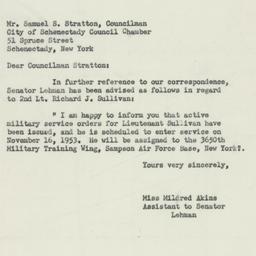Letter: 1953 October 5