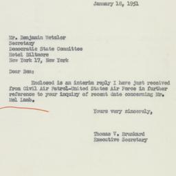 Letter: 1951 January 18