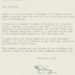Letter: 1956 December 20