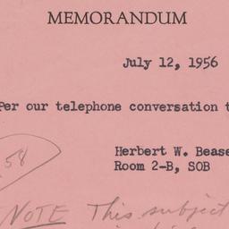 Memorandum: 1956 July 12