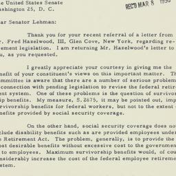 Letter: 1956 March 7