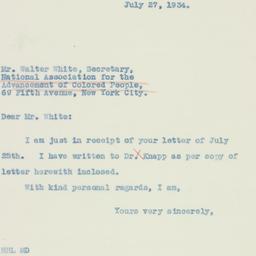 Letter: 1934 July 27