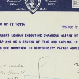 Telegram: 1936 December 17