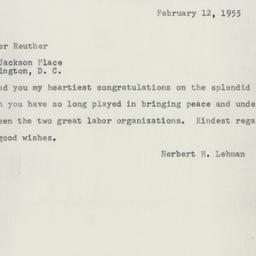 Telegram: 1955 February 12