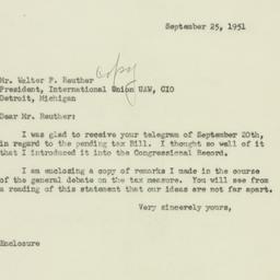 Letter: 1951 September 25