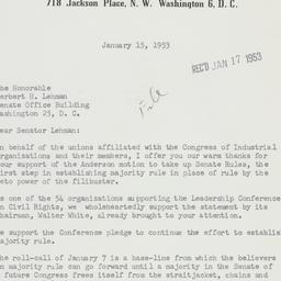 Letter: 1953 January 15