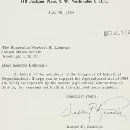 Letter: 1954 July 31