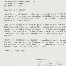 Letter: 1961 December 14