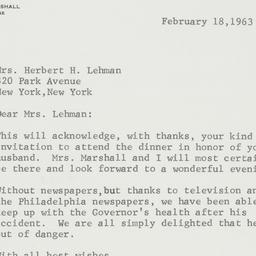 Letter: 1963 February 18