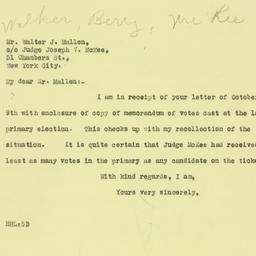 Letter: 1925 October 10