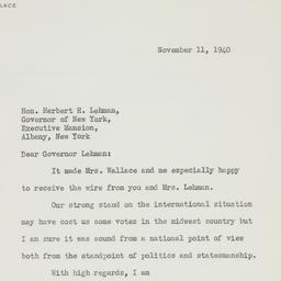 Letter: 1940 November 11