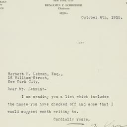 Letter: 1925 October 8