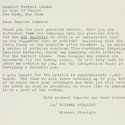 Letter: 1952 November 11
