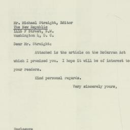Letter: 1953 January 15