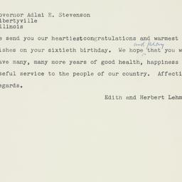 Telegram: 1960 February 5