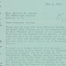 Letter: 1934 May 9