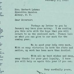 Letter: 1933 February 27