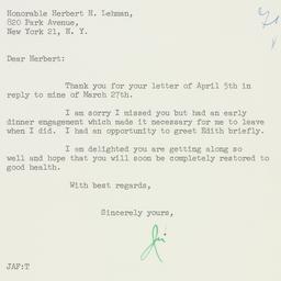 Letter: 1963 April 8