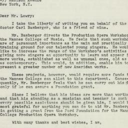 Letter: 1961 May 2