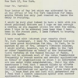 Letter: 1961 May 15