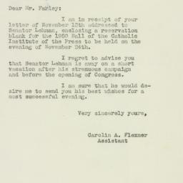 Letter: 1950 November 14
