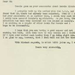 Letter: 1951 July 26