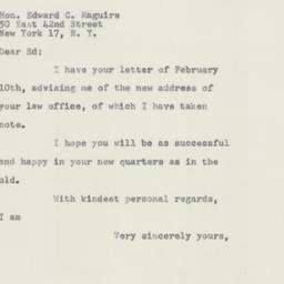 Letter: 1956 February 14