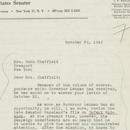 Press Release: 1949 October 25