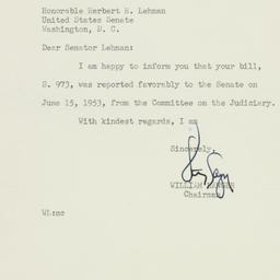 Letter: 1953 June 16