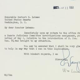 Letter: 1950 May 9