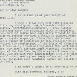 Letter: 1951 March 15