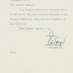 Letter: 1953 March 21