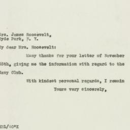 Letter: 1931 December 1