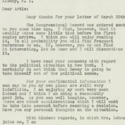 Letter: 1950 March 29