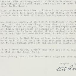 Letter: 1951 January 6