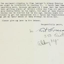 Letter: 1950 August 18