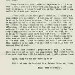 Letter: 1946 September 9