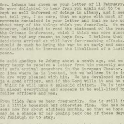 Letter: 1945 February 14