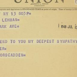 Telegram: 1948 July 13