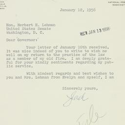 Letter: 1956 January 12