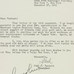 Letter: 1951 December 27