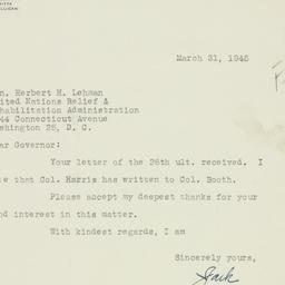 Letter: 1945 March 31