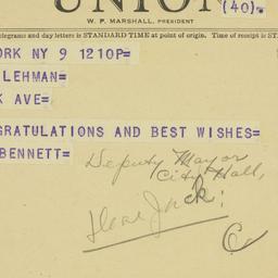 Telegram: 1949 November 9