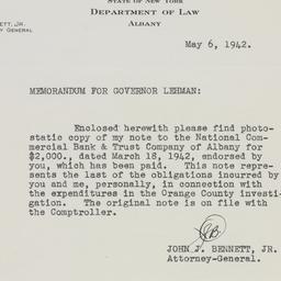 Memorandum: 1942 May 6