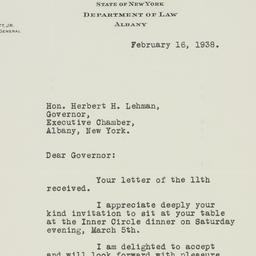 Letter: 1938 February 16