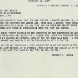 Letter: 1956 February 23
