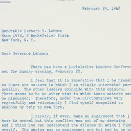 Telegram: 1948 February 25