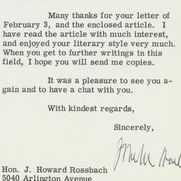 Telegram: 1967 February 13