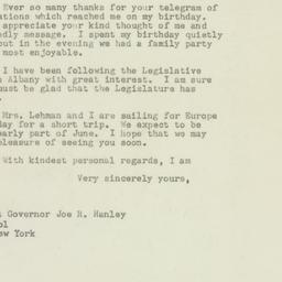 Telegram: 1949 April 1