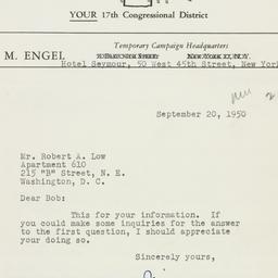 Letter: 1950 September 20